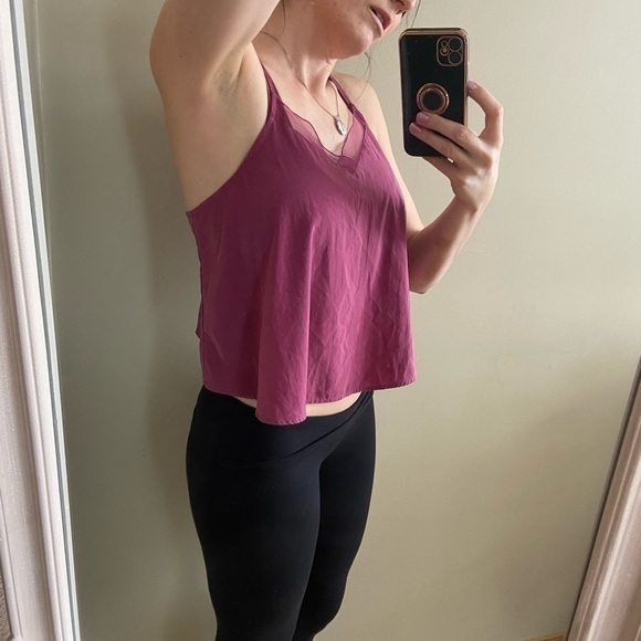 INTIMATELY by Free People Mauve Purple Flowy Boho Mesh Tank Size Small - Picture 6 of 14
